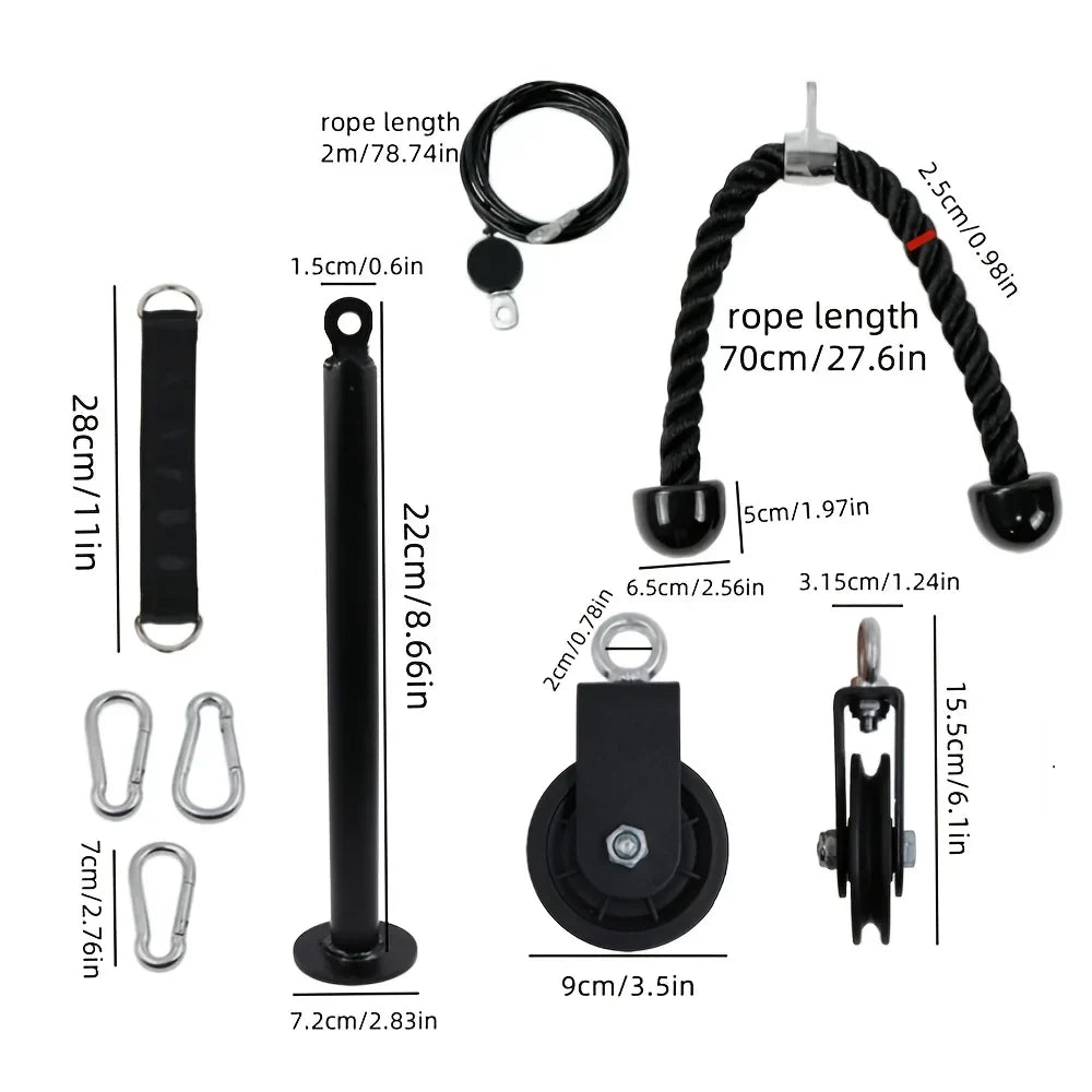 Accessoires de fitness à poulie (9 pièces)